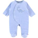 Pyjama en velours dino aqua (dès la naissance) Pyjama en velours dino aqua (dès la naissance)
