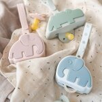 Range sucette en silicone elphee bleu