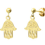 Boucles d'oreilles main de fatma (or jaune 375�)