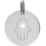 M�daille main de fatma ajour�e personnalisable (or blanc 375�)