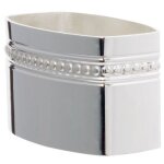 Rond de serviette lien perles personnalisable (métal argenté) dans son coffret Rond de serviette lien perles personnalisable (métal argenté) dans son coffret