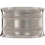 Rond de serviette perles 2 rangs personnalisable (métal argenté) dans son coffret Rond de serviette perles 2 rangs personnalisable (métal argenté) dans son coffret