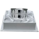 Rond de serviette perles en m�tal argent� + coffret (personnalisable)