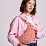 Sac banane andrea rayures fines rouge