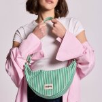 Sac banane andrea rayures fines vert