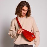 Sac banane andrea velours brique