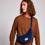 Sac banane andrea velours marine