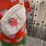 Sac banane enfant kawai fraise rouge