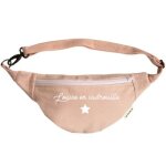 Sac banane rose poudr (personnalisable)