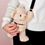 Sac bandouli�re doudou ours ivoire (30 cm)