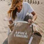 Sac cabas xl velours a la vie � l'amour