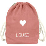 Sac � dos � ficelles rose (personnalisable)