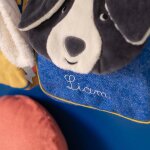 Sac � dos puce bleu puce et pilou (personnalisable)