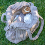 Sac � langer en coton gaufr� latte