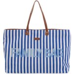 Sac  langer family bag rayures bleu lectrique - bleu clair