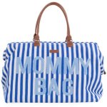 Sac  langer mommy bag rayures bleu lectrique - bleu clair