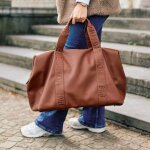 Sac � langer mommy bag signature simili cuir marron fonc�