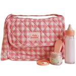 Sac à langer pour poupée avec accessoires vichy Sac à langer pour poupée avec accessoires vichy