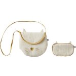 Sac  main + porte monnaie chat ivoire