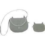 Sac  main + porte monnaie vert de gris