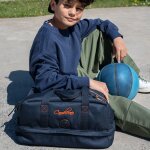 Sac de sport navy orange stitching