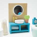 Salle de bain pour maison de poup�e en bois fsc
