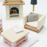 Salon pour maison de poup�e en bois fsc