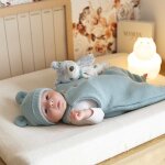 Salopette en maille sauge (1 - 3 mois)