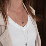 Sautoir personnalisable argent� rhodi�