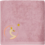Serviette de bain cygne vieux rose personnalisable (100 x 100 cm)