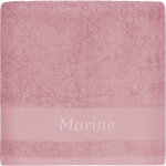 Serviette de bain cygne vieux rose personnalisable (100 x 100 cm)