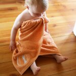 Serviette de bain oie sauvage p�che personnalisable (70 x 140 cm)