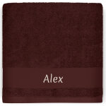 Serviette de bain tigre chocolat personnalisable (70 x 140 cm)