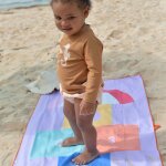 Serviette de plage 2 en 1 marelle (140 x 70 cm)