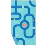 Serviette de plage 2 en 1 circuit bleu (180 x 100 cm)