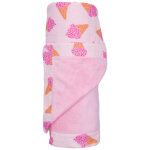 Serviette de plage bambou et gaze de coton blush et cornets de glace (80x160 cm)