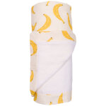 Serviette de plage bambou et gaze de coton ivoire et bananes (80x160 cm)