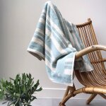 Serviette de plage ray�e lagon personnalisable (70 x 140 cm)