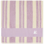Serviette de plage ray�e parme personnalisable (70 x 140 cm)