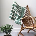 Serviette de plage ray�e thym personnalisable (70 x 140 cm)