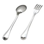 Set de 2 couverts bb design personnalisable dans son coffret (mtal argent)