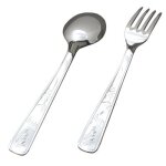 Set de 2 couverts bébé lapin personnalisable dans son coffret (métal argenté) Set de 2 couverts bébé lapin personnalisable dans son coffret (métal argenté)