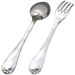 Set 2 couverts rubans croisés personnalisables (métal argenté) Set 2 couverts rubans croisés personnalisables (métal argenté)