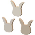 Set de 3 patères en bois lapin Set de 3 patères en bois lapin