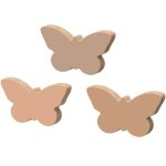 Set de 3 patères en bois papillon Set de 3 patères en bois papillon