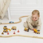 Set de 5 v�hicules de chantier en bois fsc