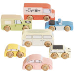 Set de 7 voitures r�tro en bois fsc