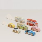 Set de 7 voitures r�tro en bois fsc