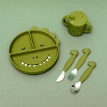 Set de couverts en silicone mr. dino (3 pi�ces)