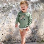 T - shirt anti - uv manches longues scooter et chien vert (13 - 18 mois)